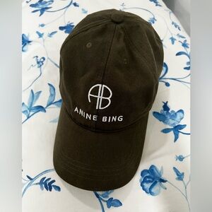 Anine Bing Dark Olive Baseball Cap
